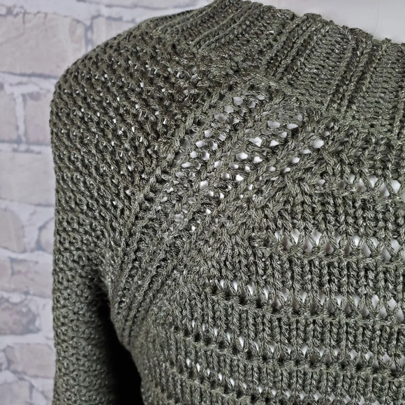 Calvin Klein Jeans Olive Green Shaker Sweater Scoop  Neck Size Medium - Picture 5 of 13